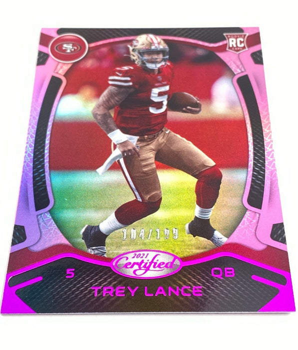 Trey Lance Rookie Card 2021 Certified Mirror Pink 49ers Jersey /199