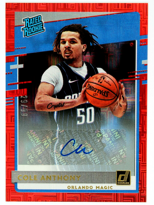 2020 Donruss Cole Anthony Rookie RC Choice Red Mojo Auto /99