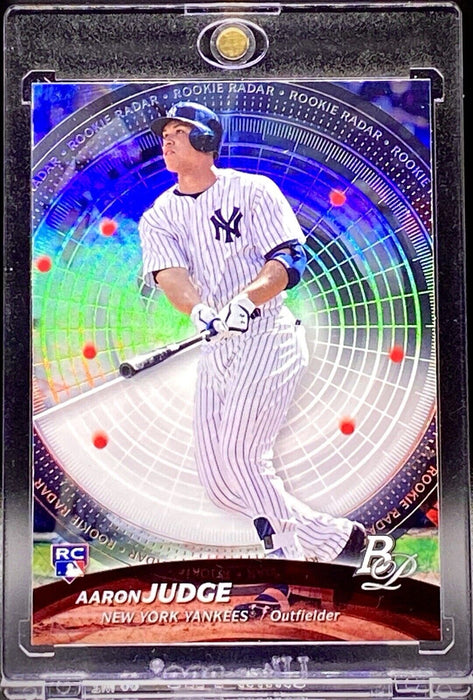 Aaron Judge RARE ROOKIE FOIL REFRACTOR CARD BOWMAN INSERT YANKEES MVP w/CASE