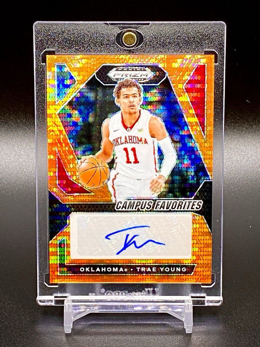 Trae Young RARE #/49 Orange PULSAR SIGNATURE CARD - SP SOONERS  HAWKS w/CASE