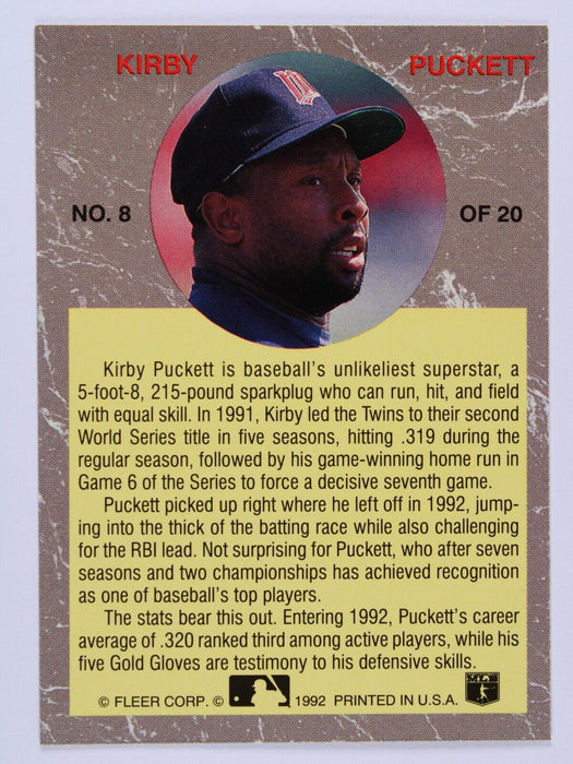 1992 Ultra Kirby Puckett #8 NM-MT