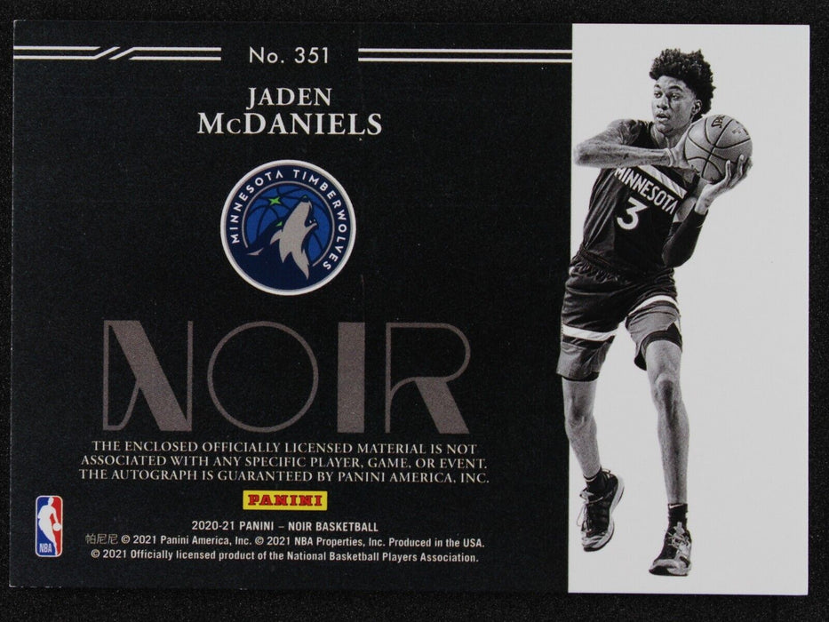 2020 Noir Jaden McDaniels #351 Rookie RPA /99 ON CARD AUTO