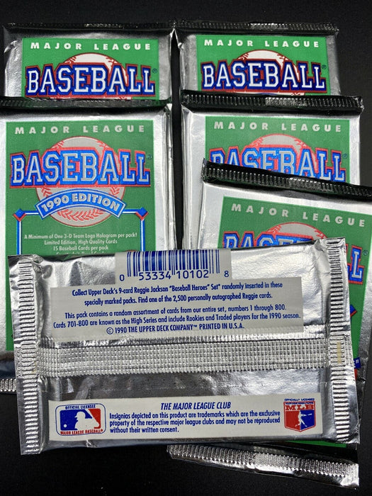 Lot of (3) 1990-91 Upper Deck Baseball High Series Factory Sealed Packs