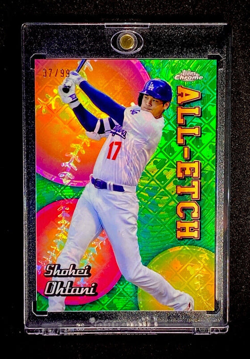 Shohei Ohtani RARE GREEN #/99 REFRACTOR INVESTMENT CARD TOPPS CHROME DODGERS