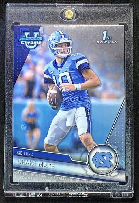 Drake Maye 1ST ROOKIE CHROME SILVER FOIL CARD SP UNC QB1