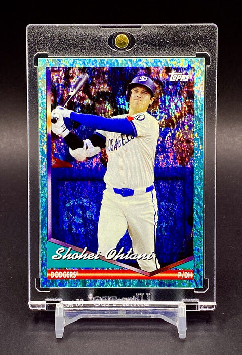 Shohei Ohtani RARE #/75 AQUA REFRACTOR INVESTMENT CARD DODGERS JERSEY w/HOLDER