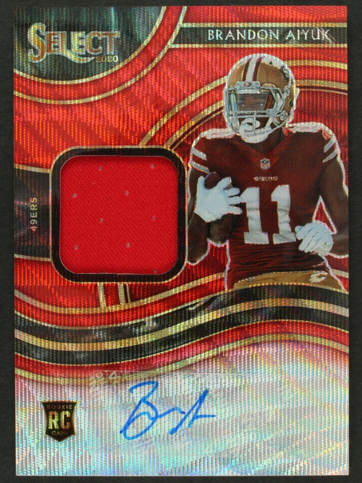 2020 Panini Select Brandon Aiyuk TMall Red Wave Prizm Patch Auto Autograph 49ers