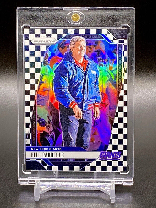 Bill Parcells RARE CHECKERBOARD REFRACTOR CARD - SSP PANINI GIANTS w/CASE