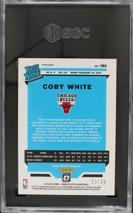 2019 Donruss Optic Coby White Rated Rookie RC Pink Velocity /79 SGC 9