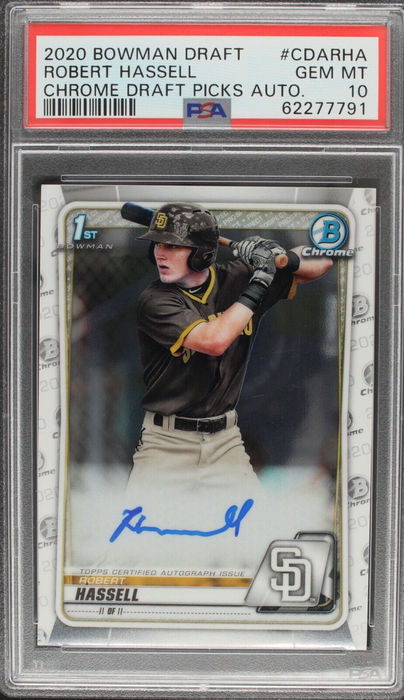 2020 Bowman Chrome Robert Hassell Autographs AUTO PSA 10 GEM MINT