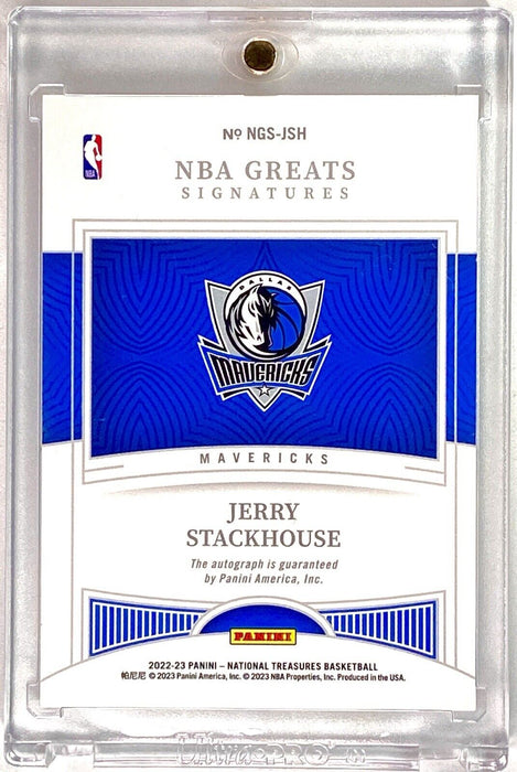 Spectacular Jerry Stackhouse AUTOGRAPHED CARD - SSP #/49 MAVERICKS INCLUDES CASE