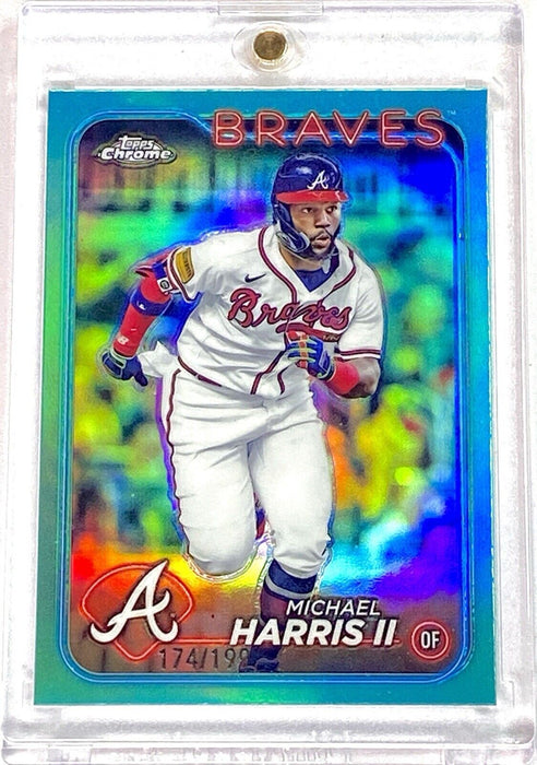 Michael Harris II BRAVES #/199 AQUA REFRACTOR Topps Chrome SP Collectors Card