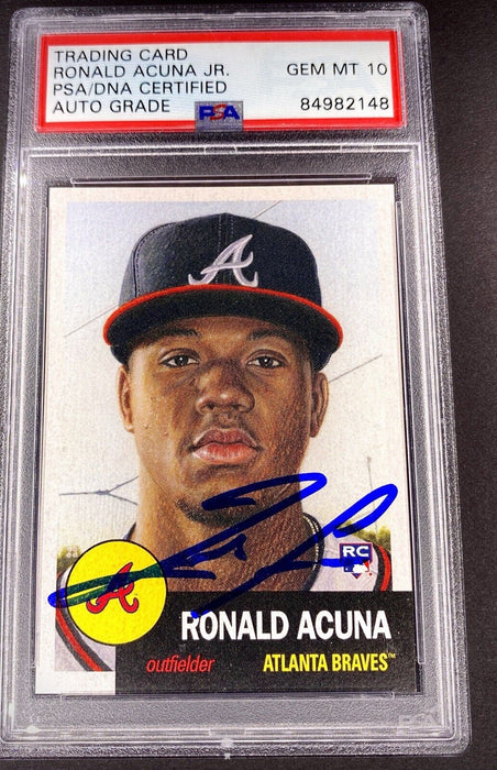 Ronald Acuna Jr. ROOKIE AUTOGRAPHED CARD GRADED GEM MINT 10