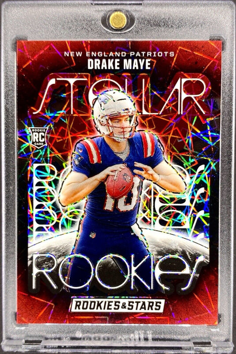 Drake Maye RARE RED ROOKIE REFRACTOR INVESTMENT CARD SP PATRIOTS MINT w/CASE