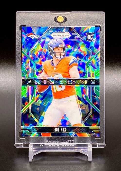 Bo Nix RARE GREEN ICE REFRACTOR ROOKIE CARD SP INSERT BRONCOS PANINI w/CASE