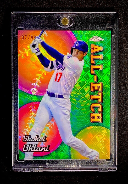 Shohei Ohtani RARE GREEN #/99 REFRACTOR INVESTMENT CARD TOPPS CHROME DODGERS