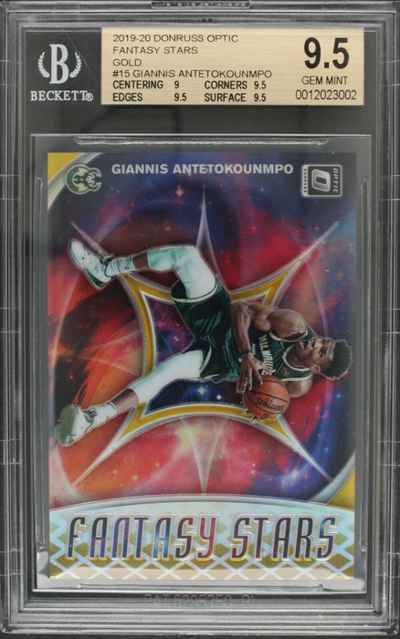 Giannis Antetokounmpo 2019 Donruss Optic Fantasy Stars /10 Gold BGS 9.5 (POP 1)