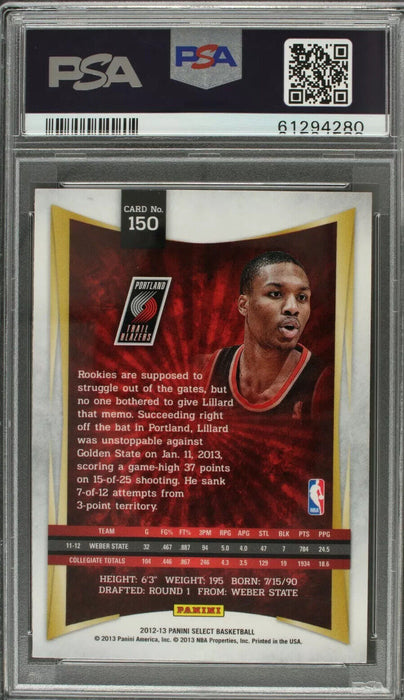 2012 Select Damian Lillard Rookie RC #150 GEM MT PSA 10 New Slab