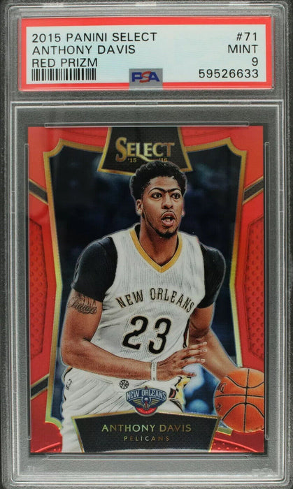 2015-16 Select ANTHONY DAVIS Red Prizm Refractor #/149 PSA 9 Mint