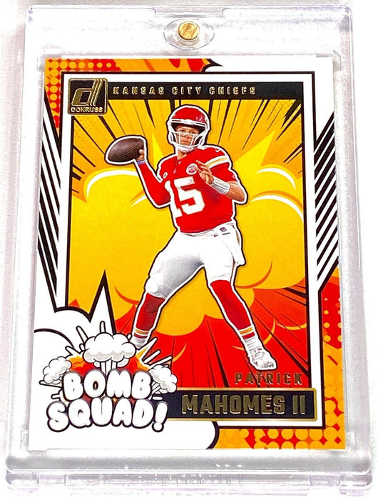 Spectacular Patrick Mahomes Card - RARE BOMB SQUAD SP MVP CHIEFS INCLUDES CASE