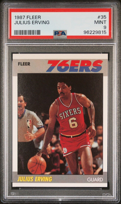 Julius Erving 1987-88 Fleer #35 PSA 9 MINT NICE *CENTERING*