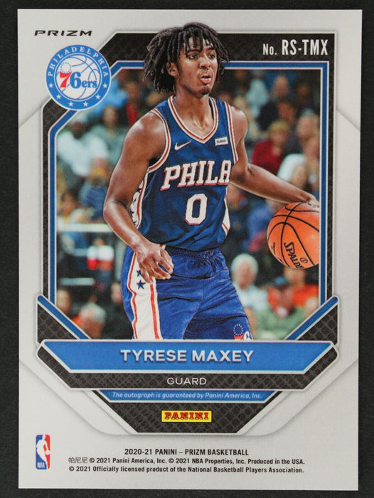 2020 Prizm Tyrese Maxey Rookie Signatures Silver Auto RC