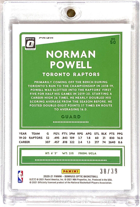 Norman Powell Black Velocity Card #/39 - SSP Panini Raptors/Clippers