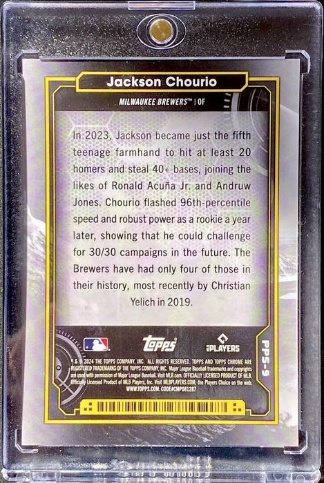 Jackson Chourio RARE ROOKIE REFRACTOR INVESTMENT CARD TOPPS CHROME SP MINT