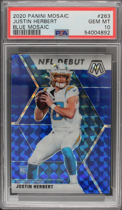 2020 Mosaic Justin Herbert  #263 NFL Debut Rookie RC /99 PSA 10 Gem Mint