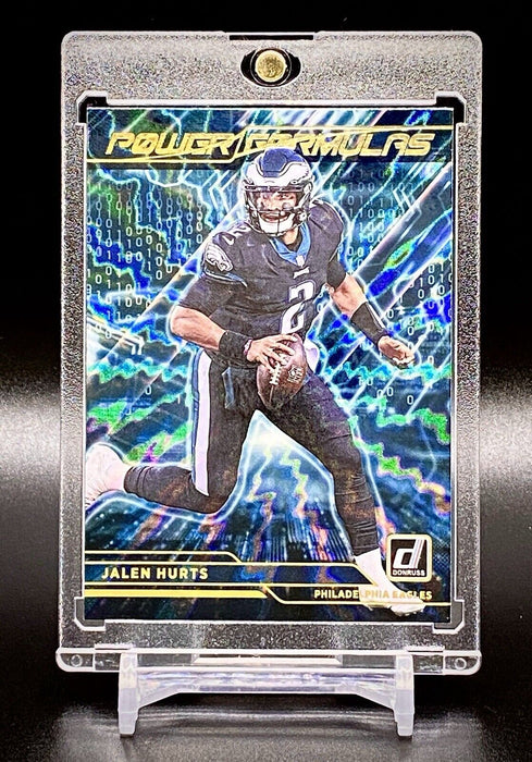 Jalen Hurts RARE LIGHTNING REFRACTOR INVESTMENT INSERT CARD SP EAGLES w/CASE