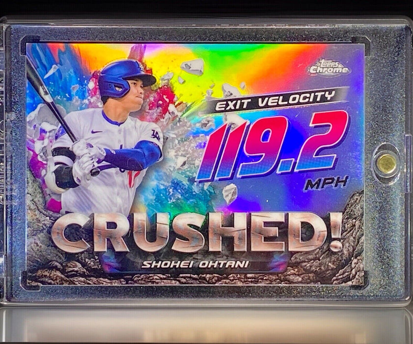 Shohei Ohtani REFRACTOR CARD SP CHROME DODGERS - Includes Case