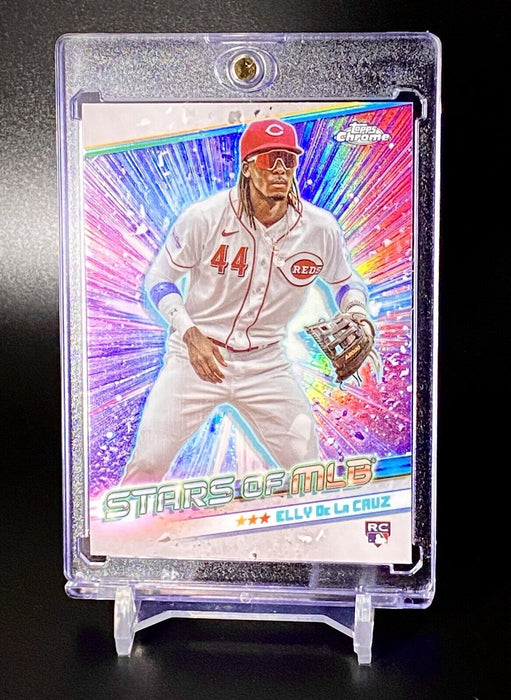 Elly De La Cruz ROOKIE REFRACTOR RARE SP CHROME REDS w/CASE