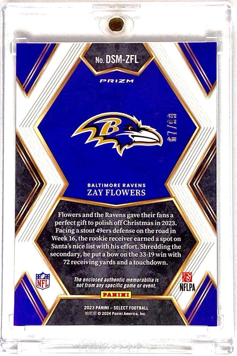 Zay Flowers RARE ROOKIE PATCH REFRACTOR INVESTMENT CARD SSP MVP RAVENS MINT