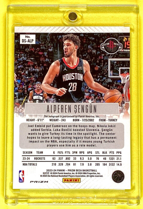 Alperen Sengun AUTOGRAPHED REFRACTOR CARD -  INCLUDES CASE SP HOUSTON ROCKETS