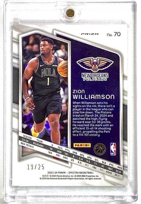 Spectacular Zion Williamson TIE DYE REFRACTOR Card -SSP #/25 INCLUDES CASE