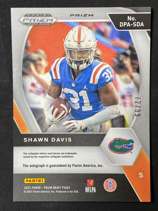 2021 Prizm Draft - Shawn Davis /99 AUTO #DPA-SDA  Florida Gators NM-MINT+