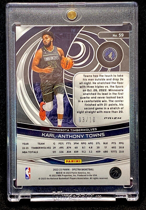 Karl-Anthony Towns GOLD REFRACTOR PRIZM #/10 SSP KNICKS/TIMBERWOLVES CARD