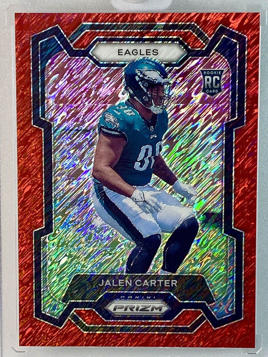 Jalen Carter 2023 Panini Prizm 381 Red Shimmer /35 Rookie RC Eagles