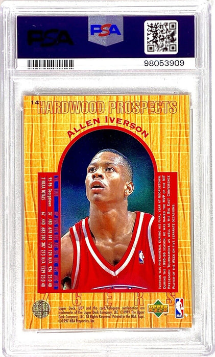 Spectacular Allen Iverson Rookie Prospects Card GRADED MINT PSA 9 76ers