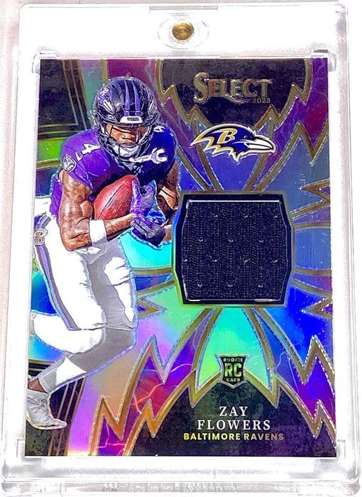 Zay Flowers RARE ROOKIE #/99 PATCH REFRACTOR INVESTMENT CARD SSP MVP RAVENS MINT