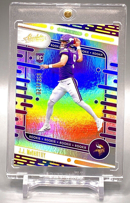 JJ McCarthy RARE ROOKIE REFRACTOR #/350 SP VIKINGS CARD w/CASE