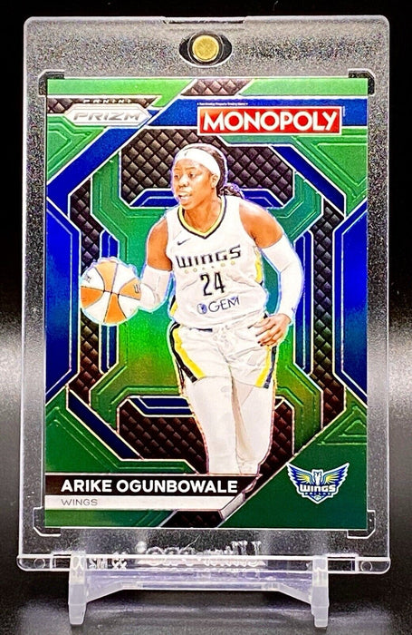 Arike Ogunbowale RARE #/24 GREEN REFRACTOR CARD PRIZM WINGS MINT w/CASE