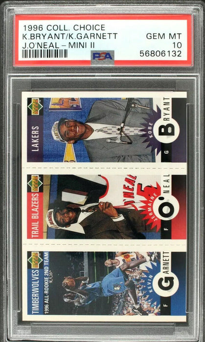 1996-97 UD Collector's Choice Kobe Bryant Kevin Garnett O'Neal Mini PSA 10