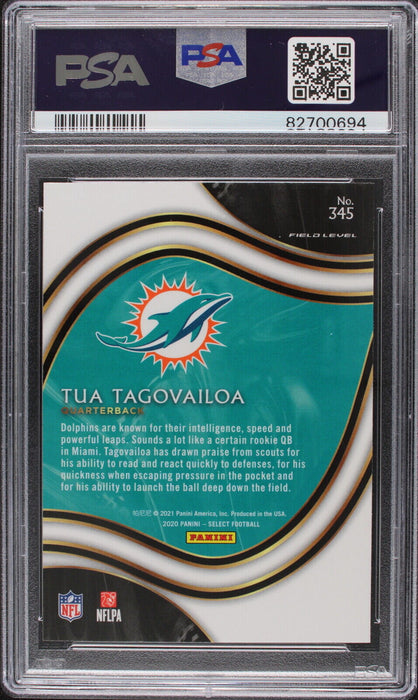 2020  Panini Select Tua Tagovailoa Field Level Rookie RC #345  PSA 10