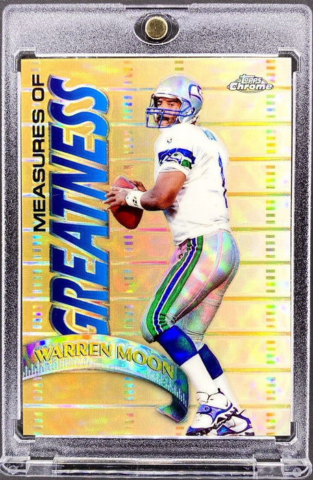 Warren Moon RARE GREATNESS REFRACTOR SP CHROME INSERT SEAHAWKS w/CASE