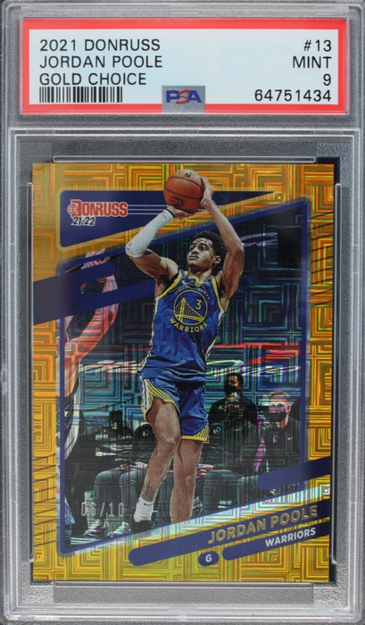 2021 Donruss Jordan Poole #13 Gold Choice /10 PSA 9