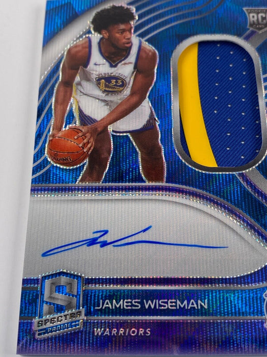 2020-21 Spectra James Wiseman Blue Wave FOTL RPA Rookie Patch On Card Auto /30