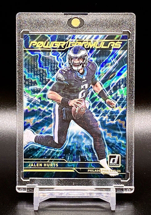 Jalen Hurts RARE LIGHTNING REFRACTOR INVESTMENT INSERT CARD SP EAGLES w/CASE