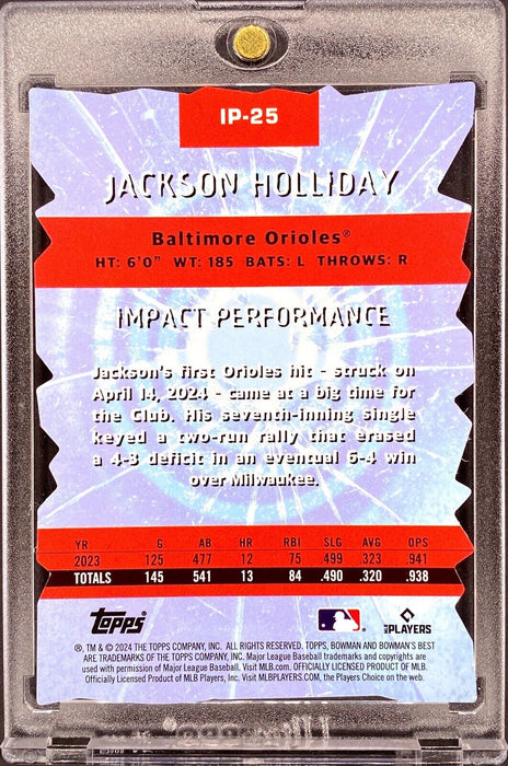 Jackson Holliday ROOKIE REFRACTOR DIECUT CARD SP BOWMAN ORIOLES w/CASE