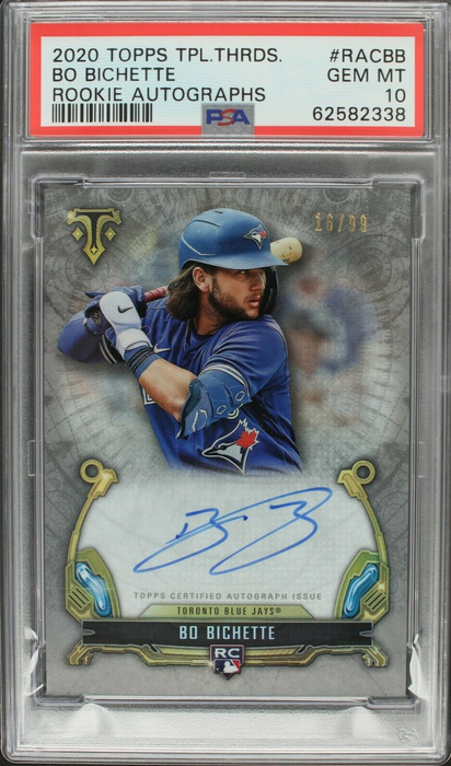 2020 Topps Triple Threads Bo Bichette Rookie Autographs RC AUTO /99 PSA 10